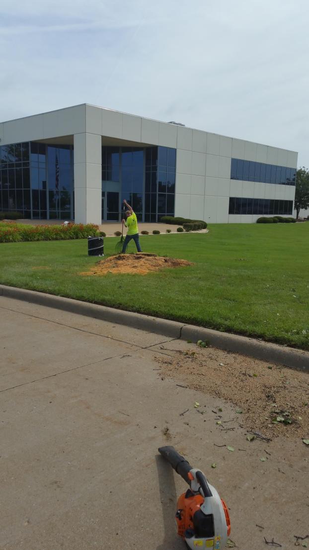After a completed landscaper project in the area